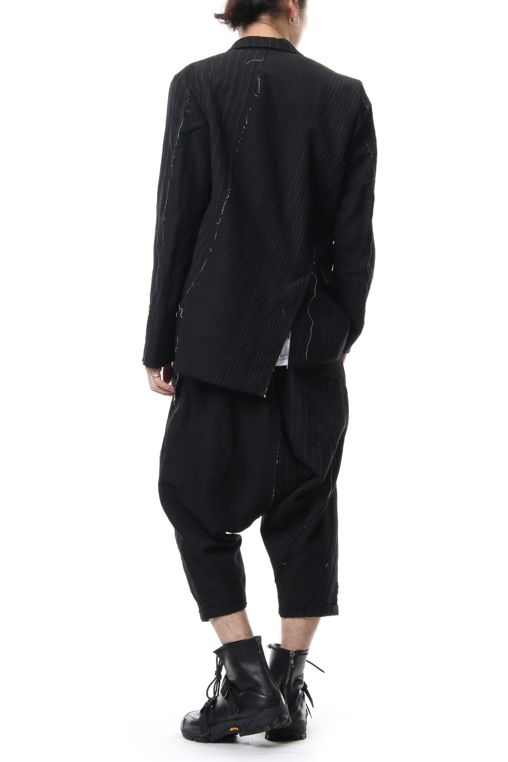 Random stripe drop crotch pants