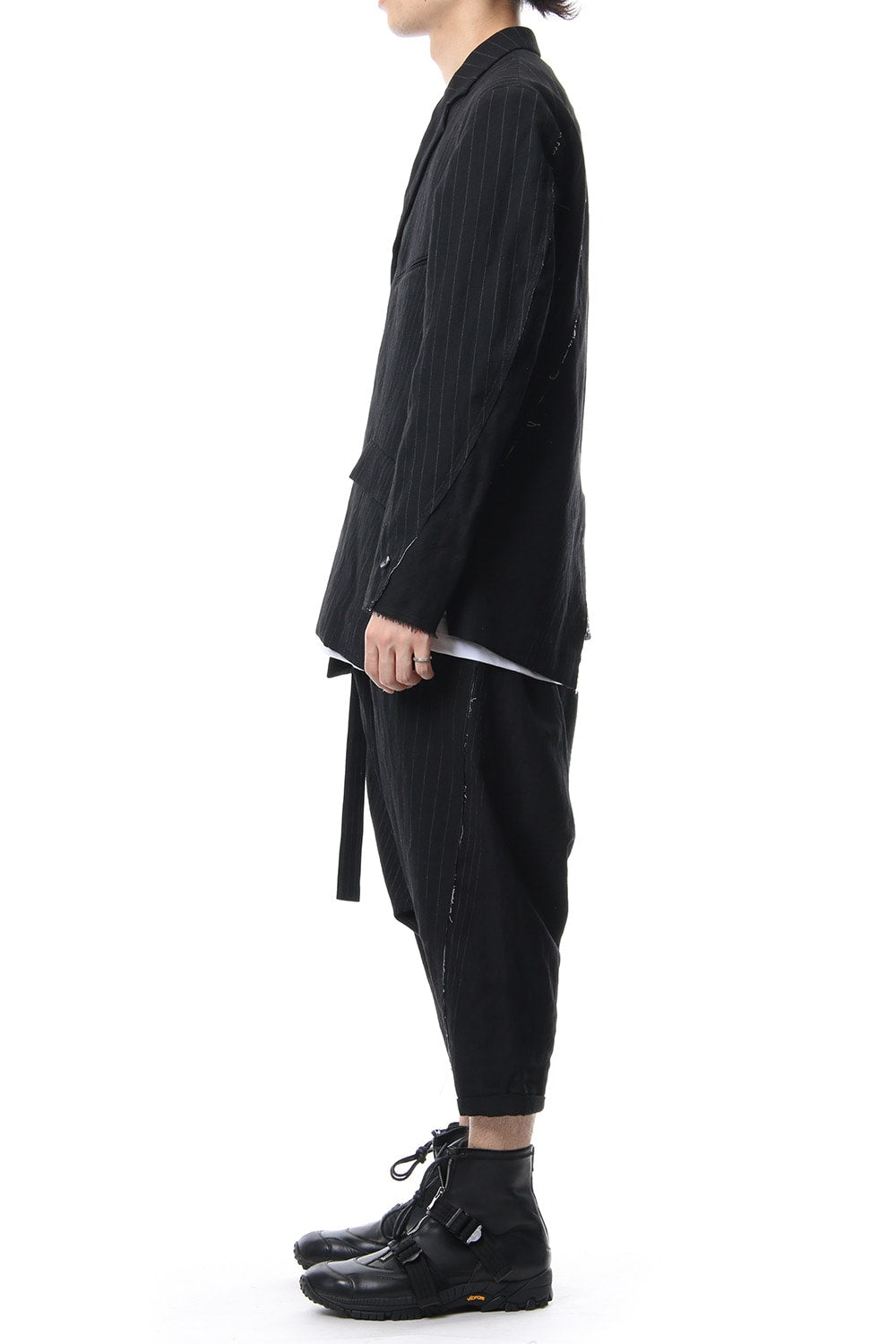 Random stripe drop crotch pants