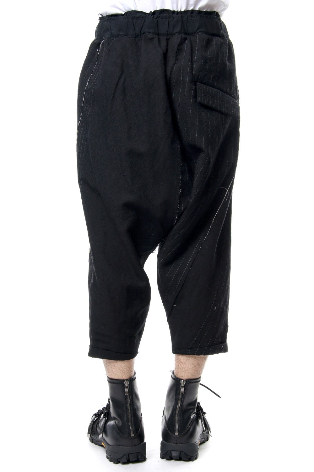 Random stripe drop crotch pants