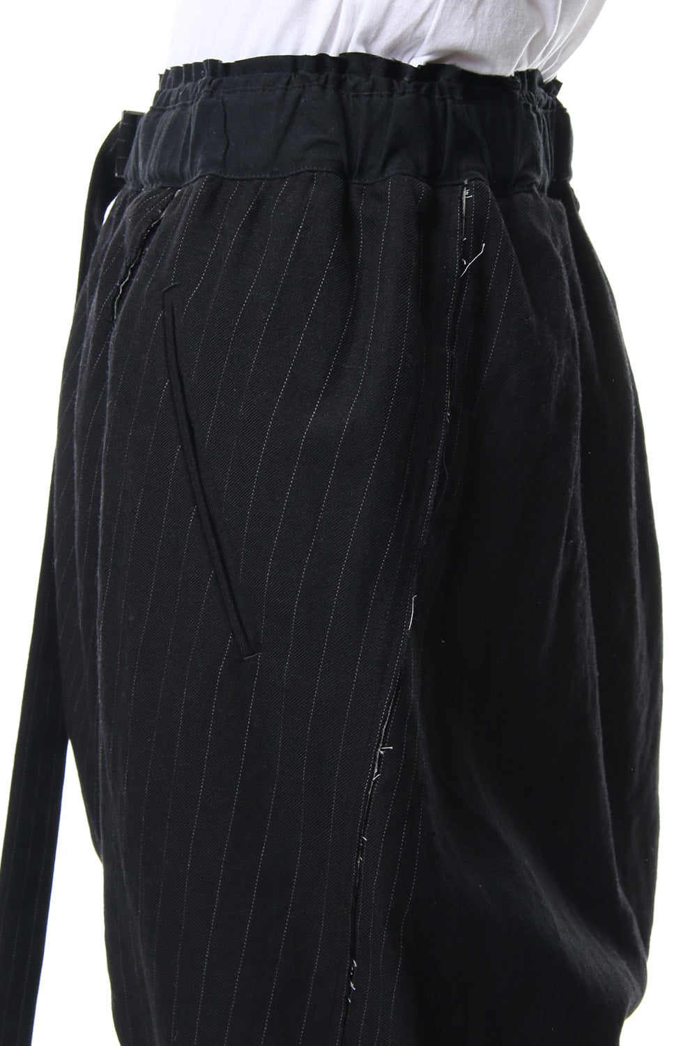 Random stripe drop crotch pants