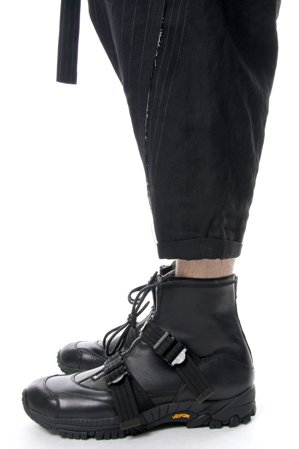 Random stripe drop crotch pants