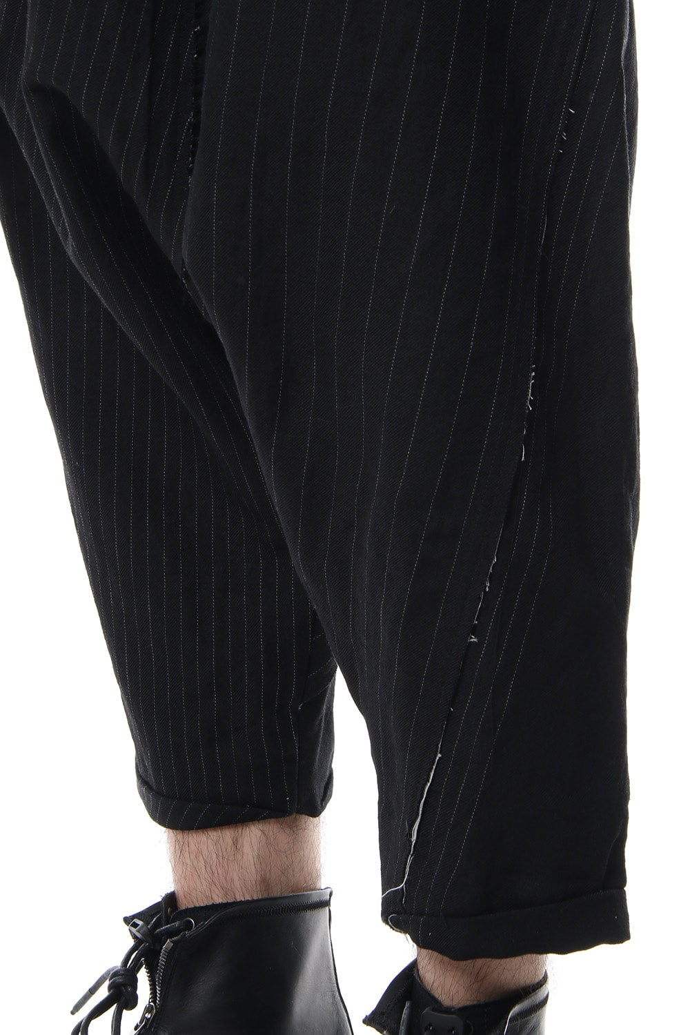 Random stripe drop crotch pants
