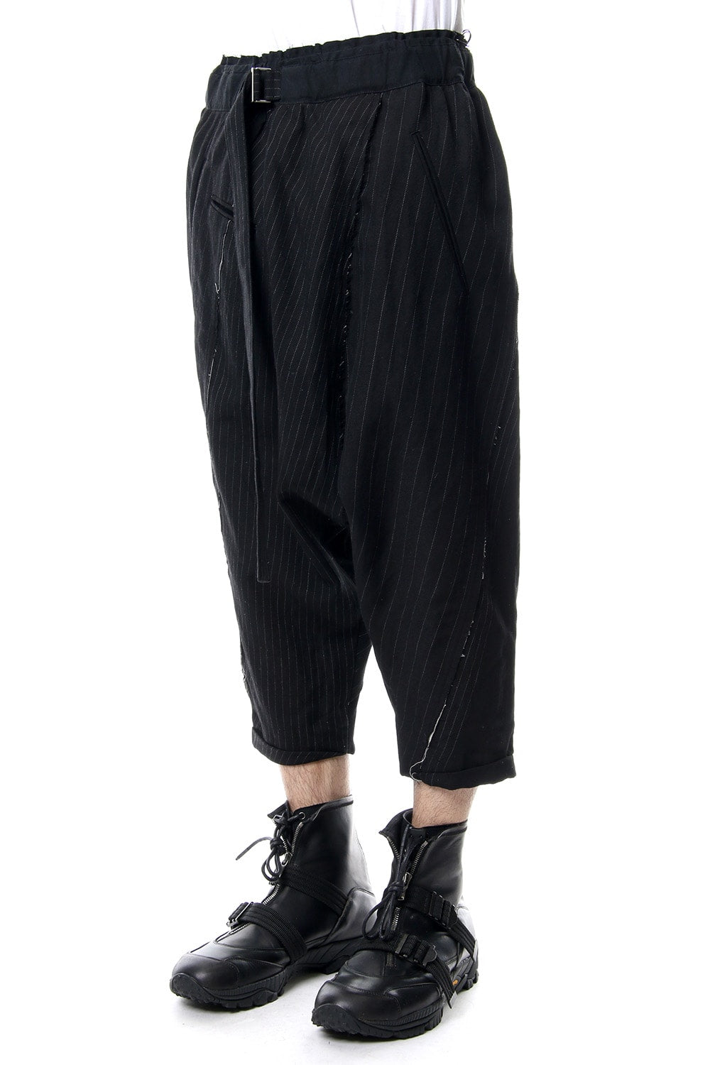 Random stripe drop crotch pants