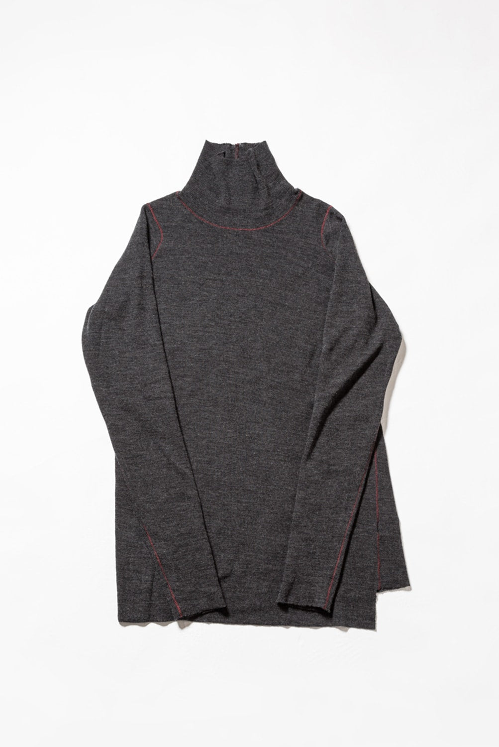 Rib knitting asymmetry turtleneck