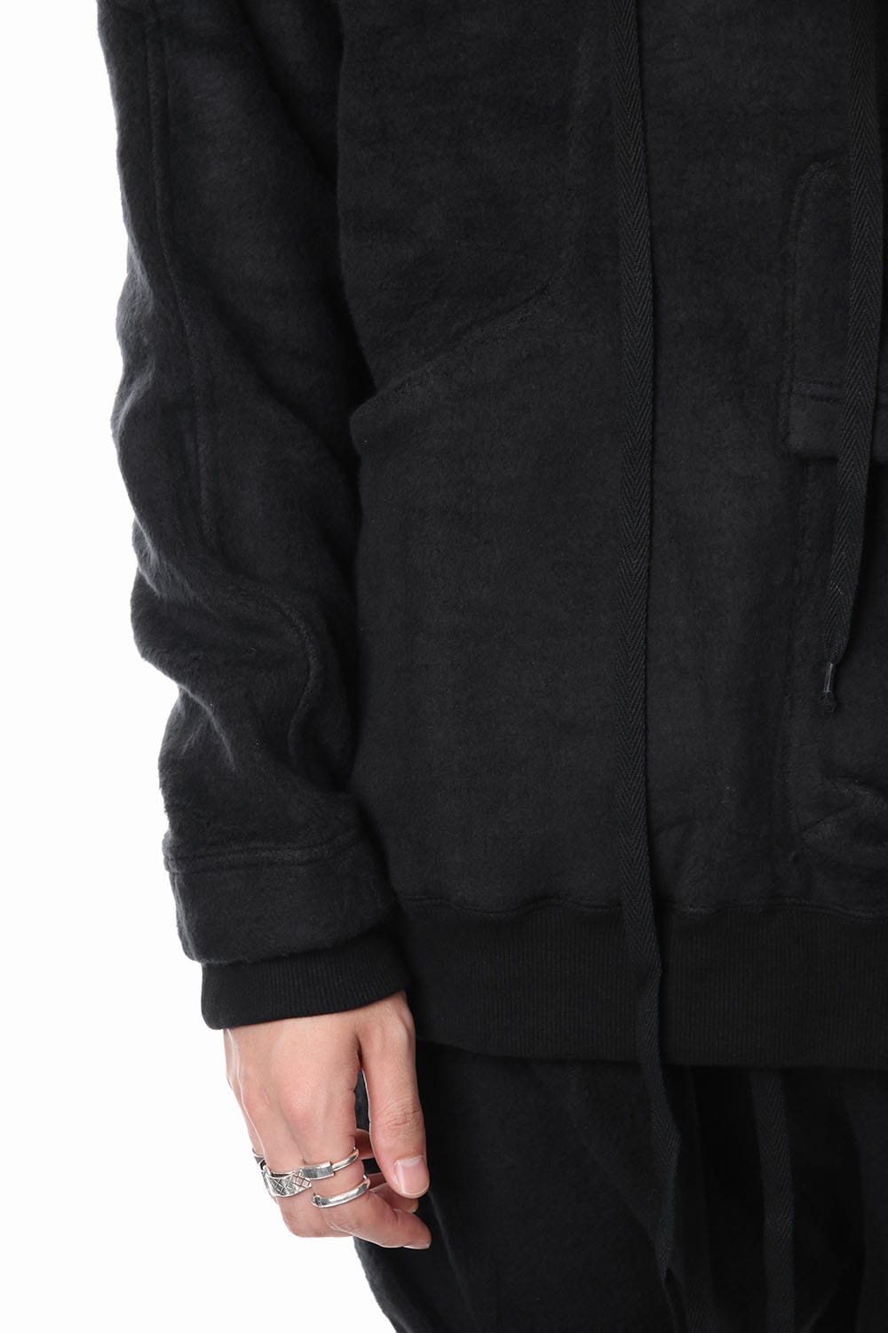 Brushed Fleece Parker Black