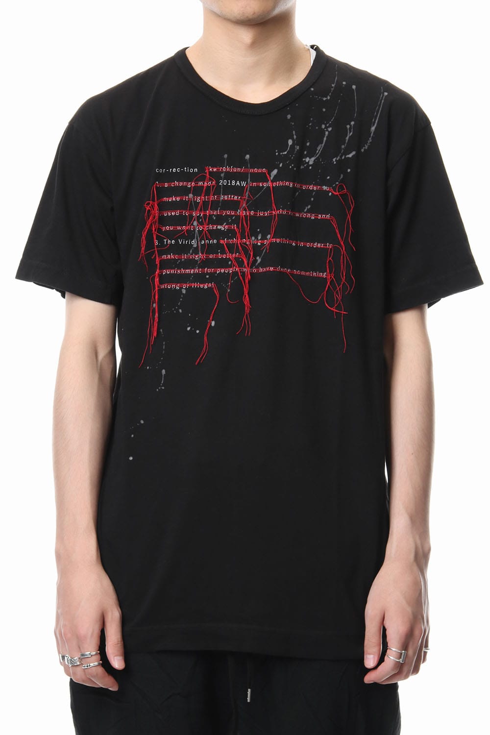 Print & Stitch Short Sleeve T Black × Red