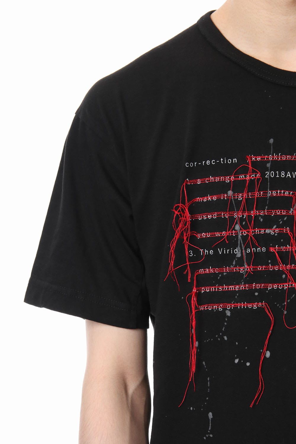 Print & Stitch Short Sleeve T Black × Red