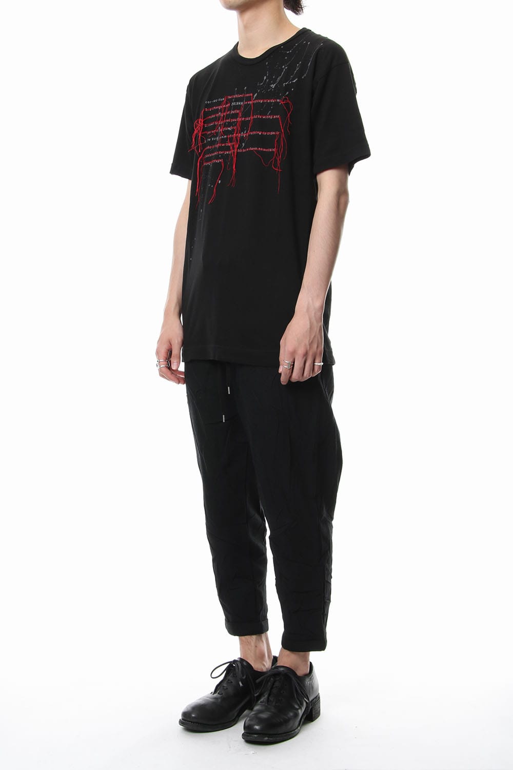 Print & Stitch Short Sleeve T Black × Red