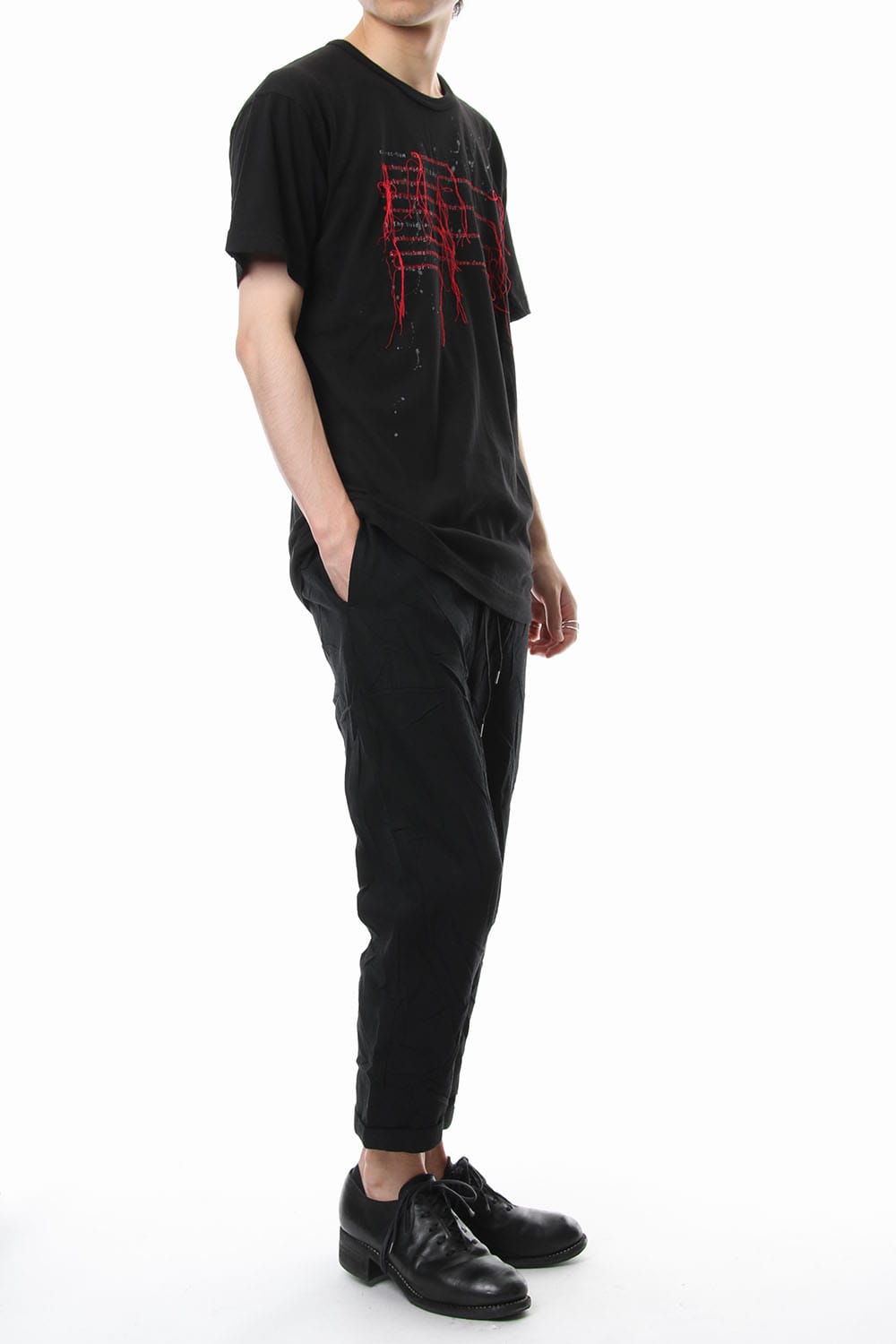 Print & Stitch Short Sleeve T Black × Red