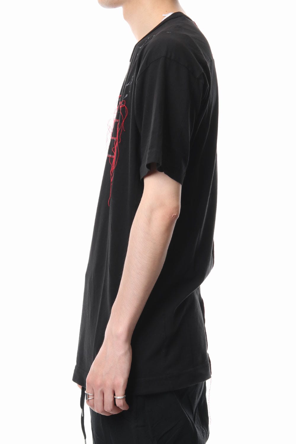 Print & Stitch Short Sleeve T Black × Red