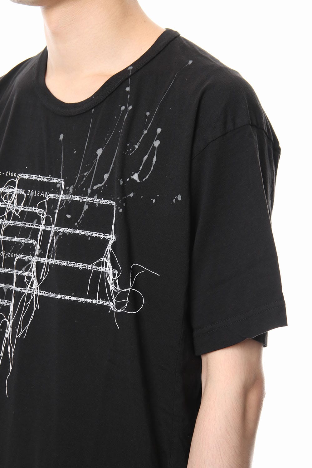 Print & Stitch Short Sleeve T Black × White