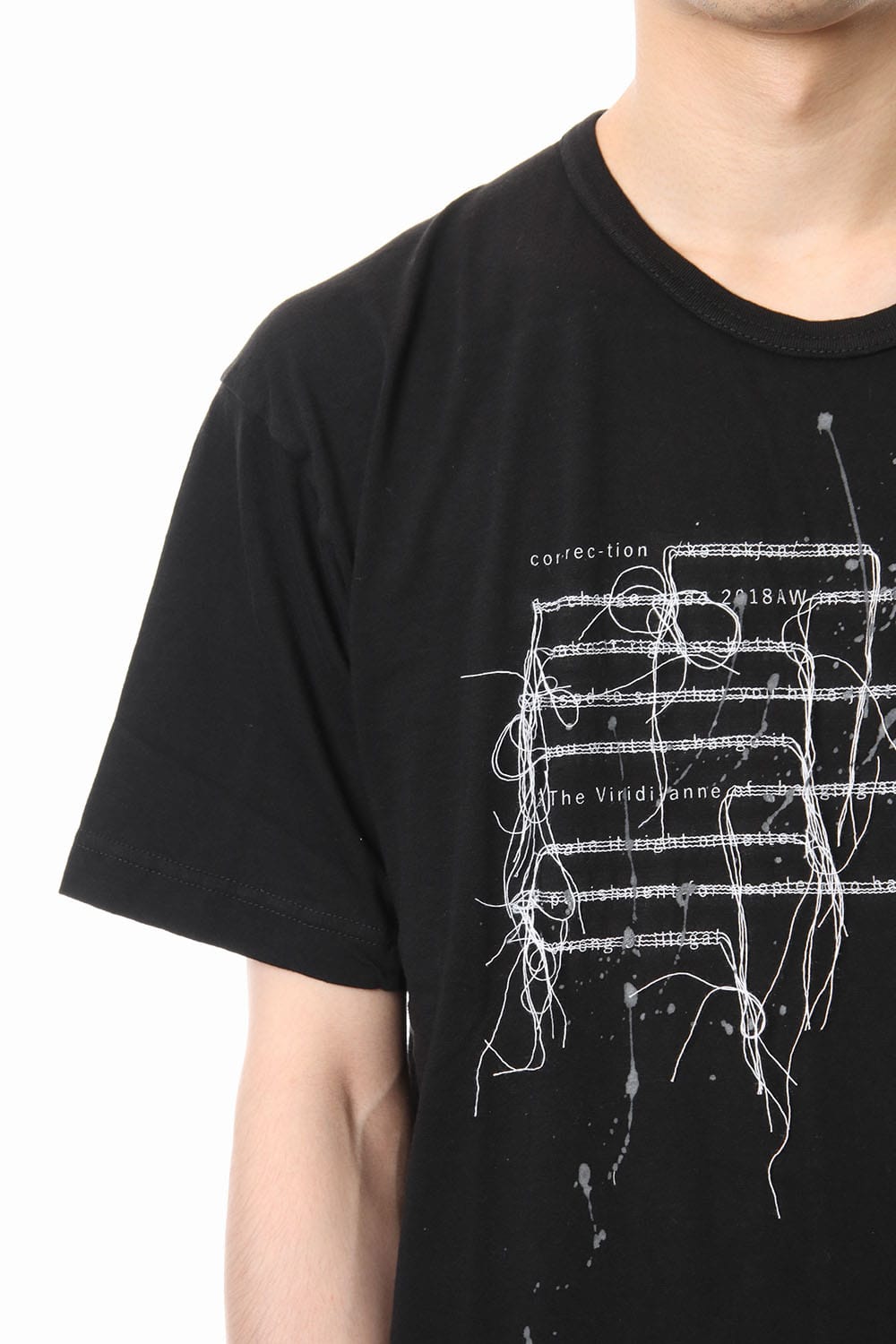 Print & Stitch Short Sleeve T Black × White