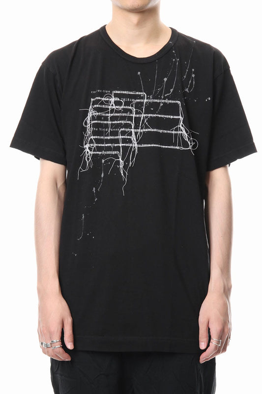 Print & Stitch Short Sleeve T Black × White