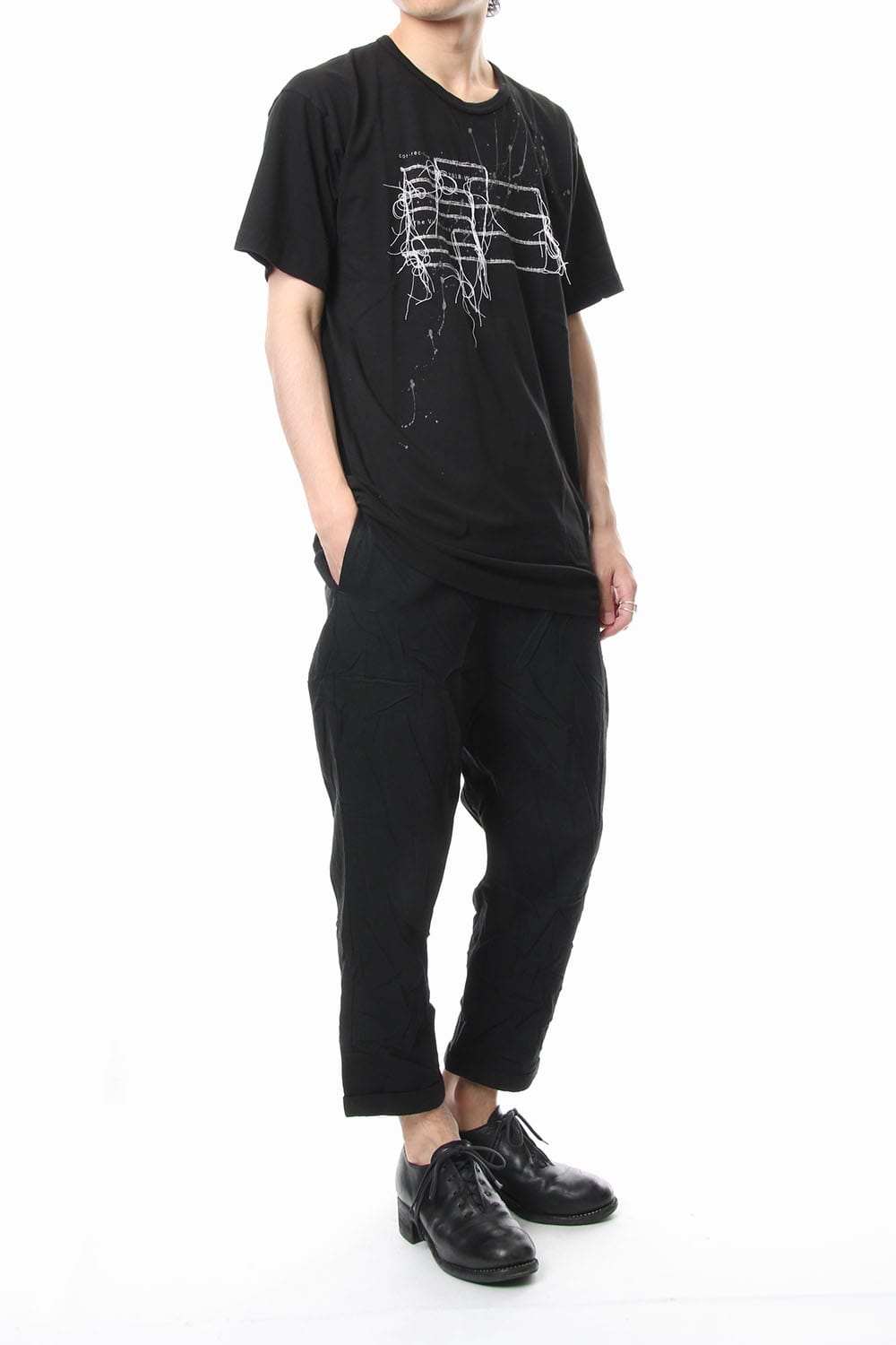 Print & Stitch Short Sleeve T Black × White