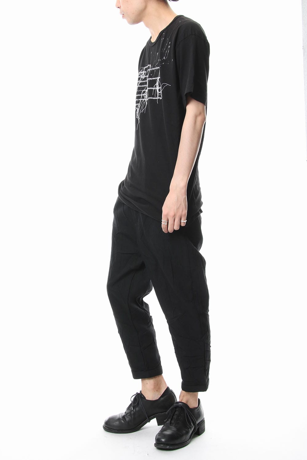 Print & Stitch Short Sleeve T Black × White