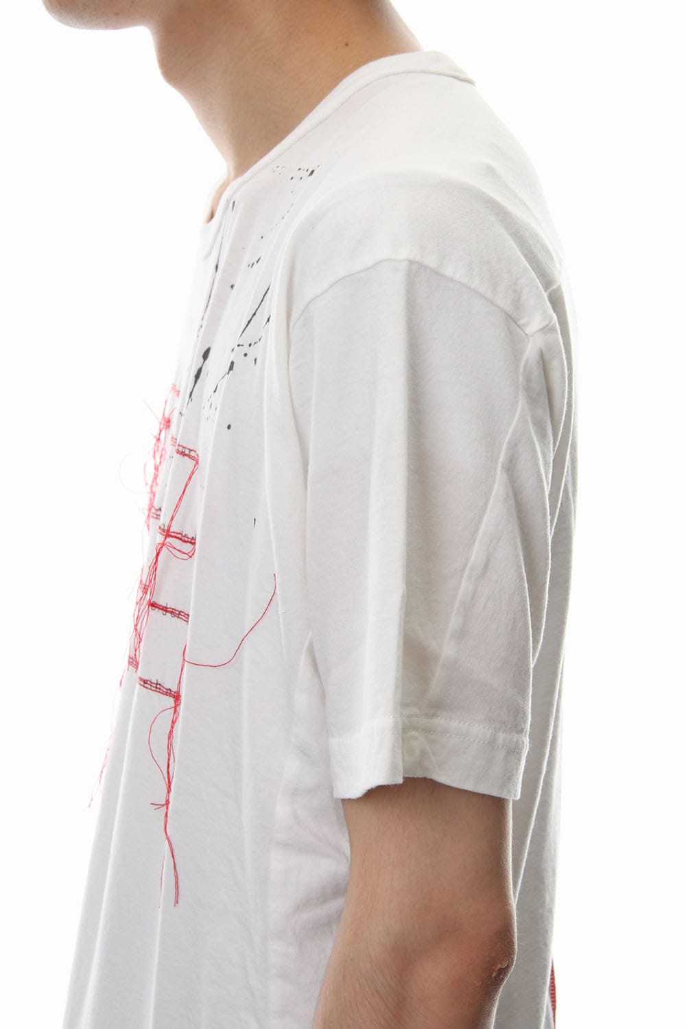 Print & Stitch Short Sleeve T White × Red