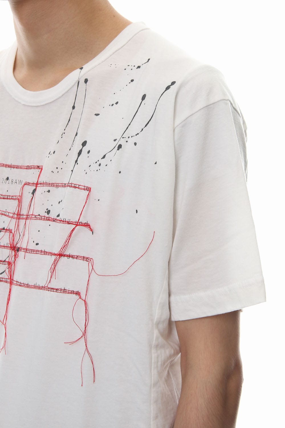 Print & Stitch Short Sleeve T White × Red