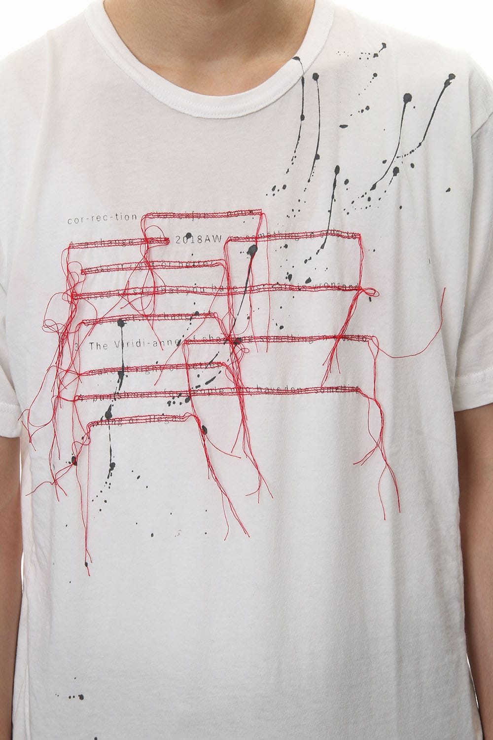 Print & Stitch Short Sleeve T White × Red