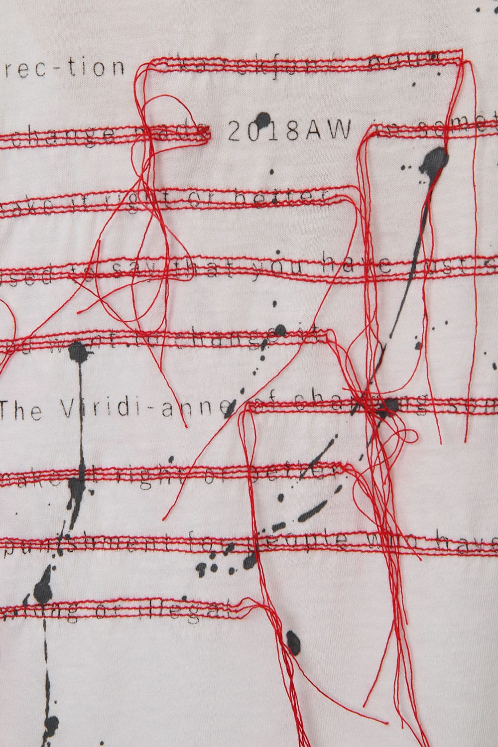 Print & Stitch Short Sleeve T White × Red