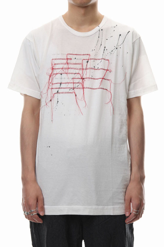 Print & Stitch Short Sleeve T White × Red