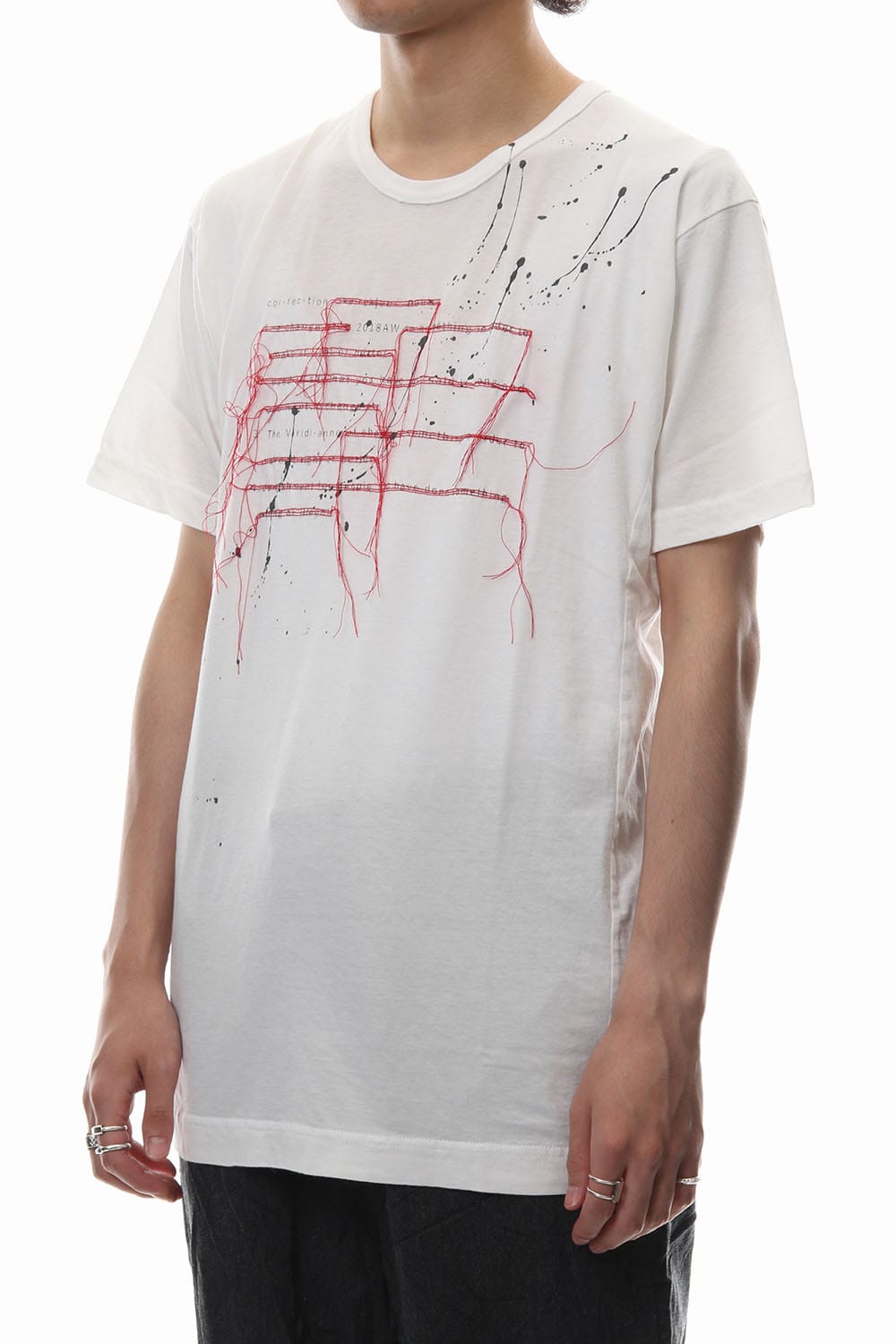 Print & Stitch Short Sleeve T White × Red