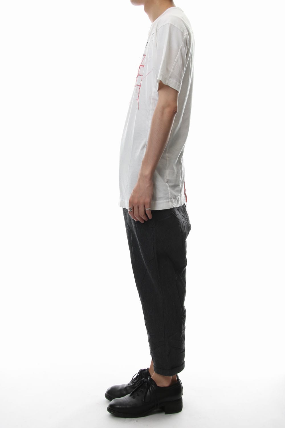 Print & Stitch Short Sleeve T White × Red