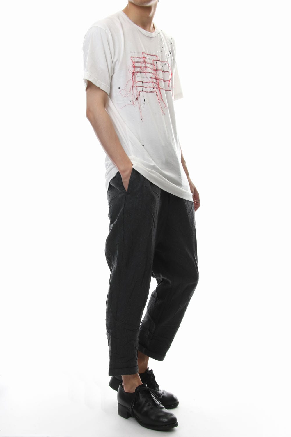 Print & Stitch Short Sleeve T White × Red