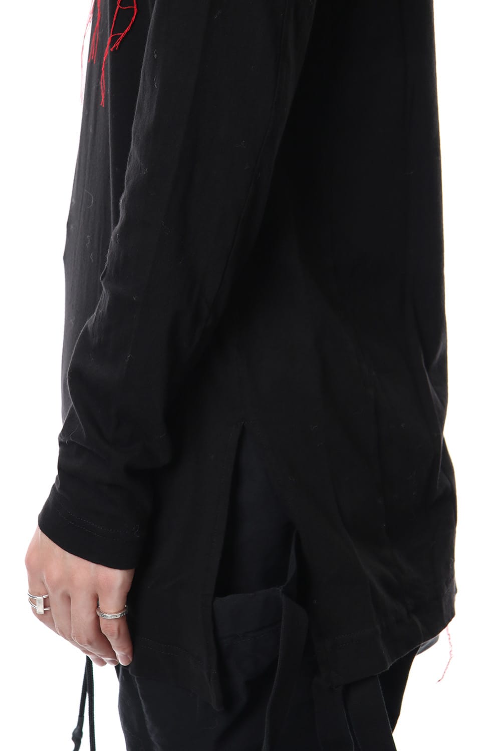 Print & Stitch Long Sleeve T Black × Red