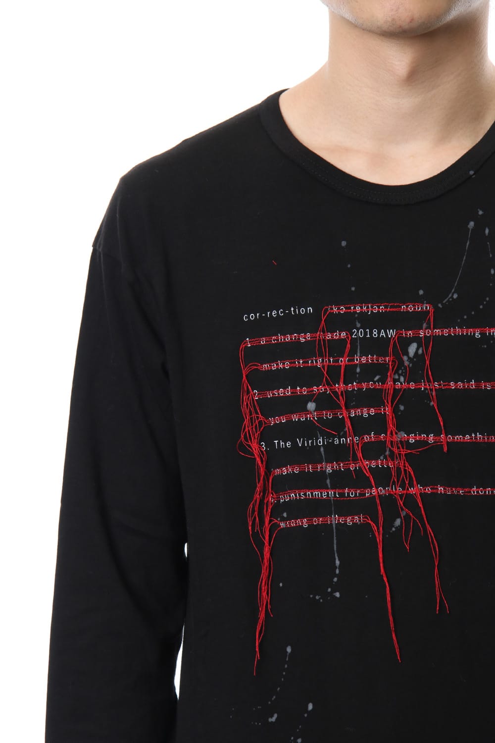 Print & Stitch Long Sleeve T Black × Red