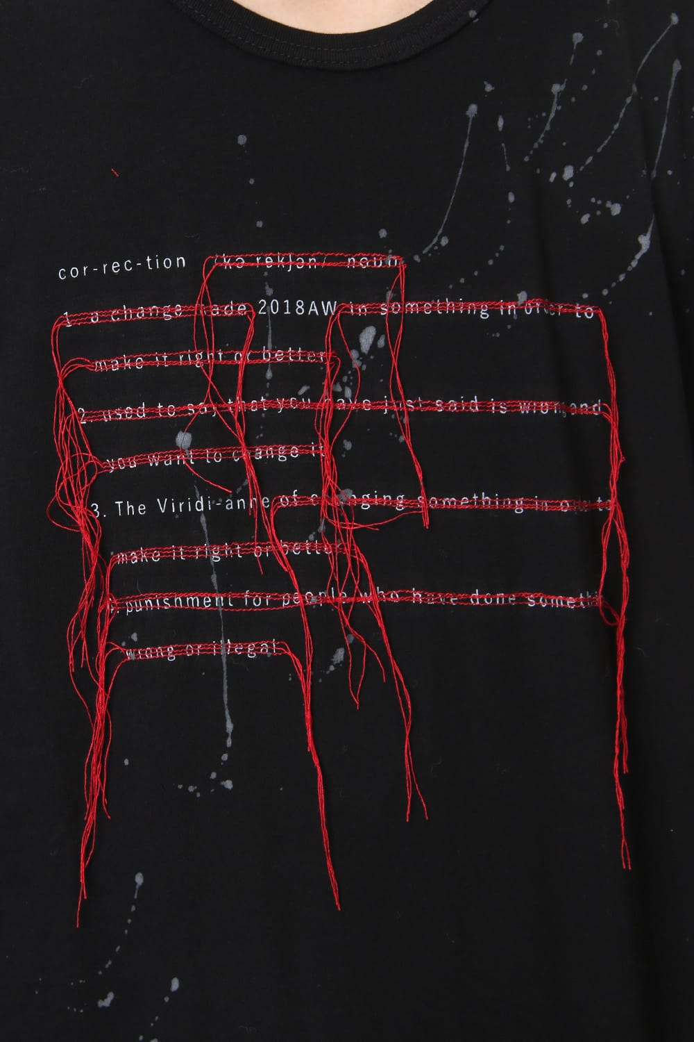 Print & Stitch Long Sleeve T Black × Red