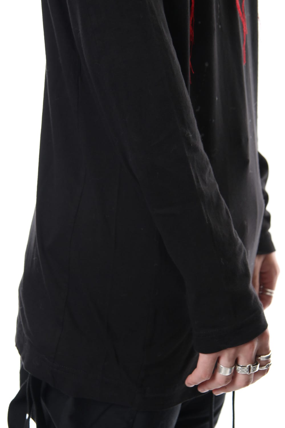 Print & Stitch Long Sleeve T Black × Red