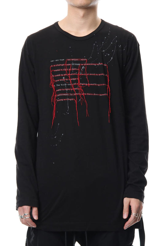 Print & Stitch Long Sleeve T Black × Red