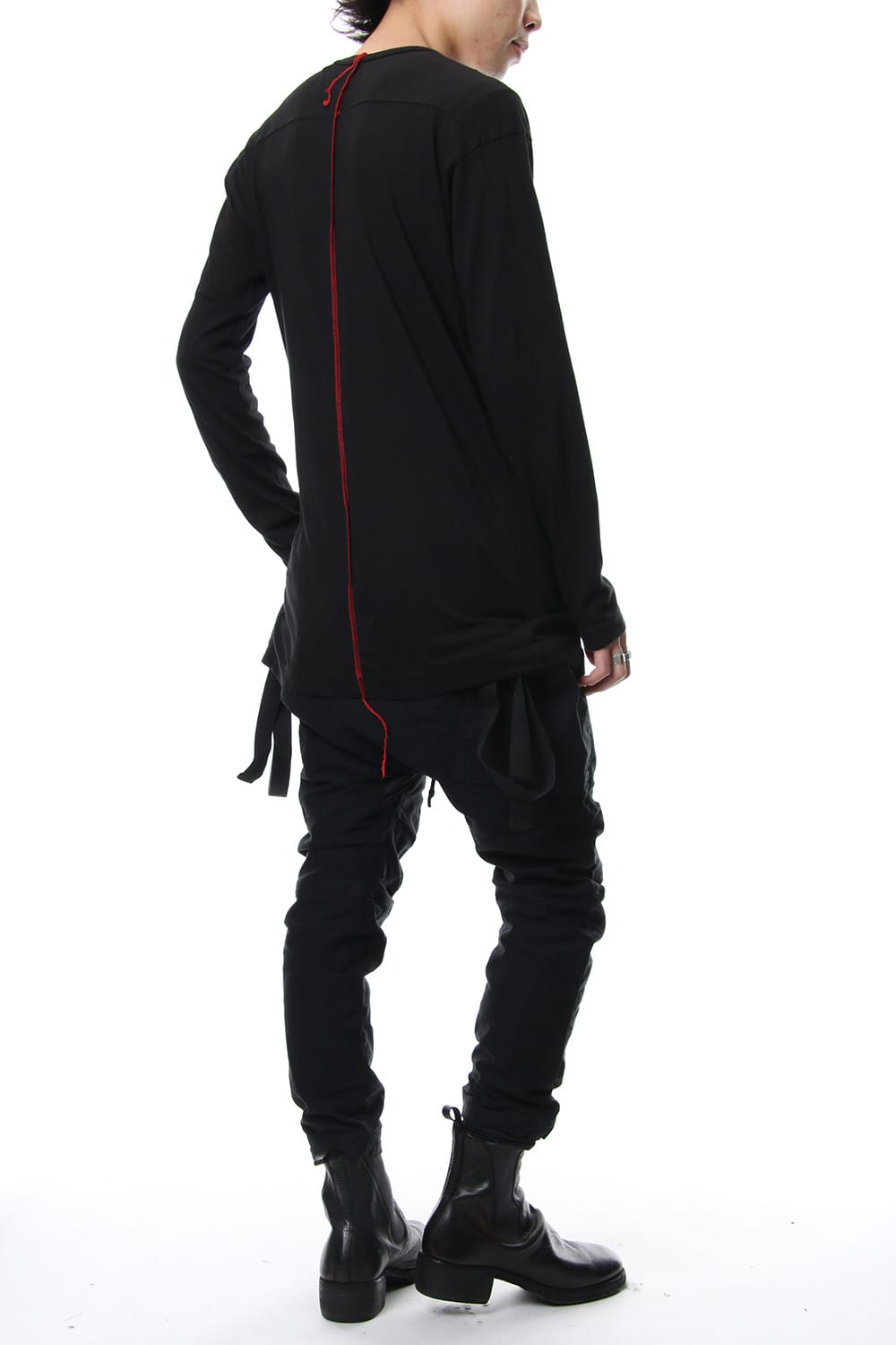 Print & Stitch Long Sleeve T Black × Red