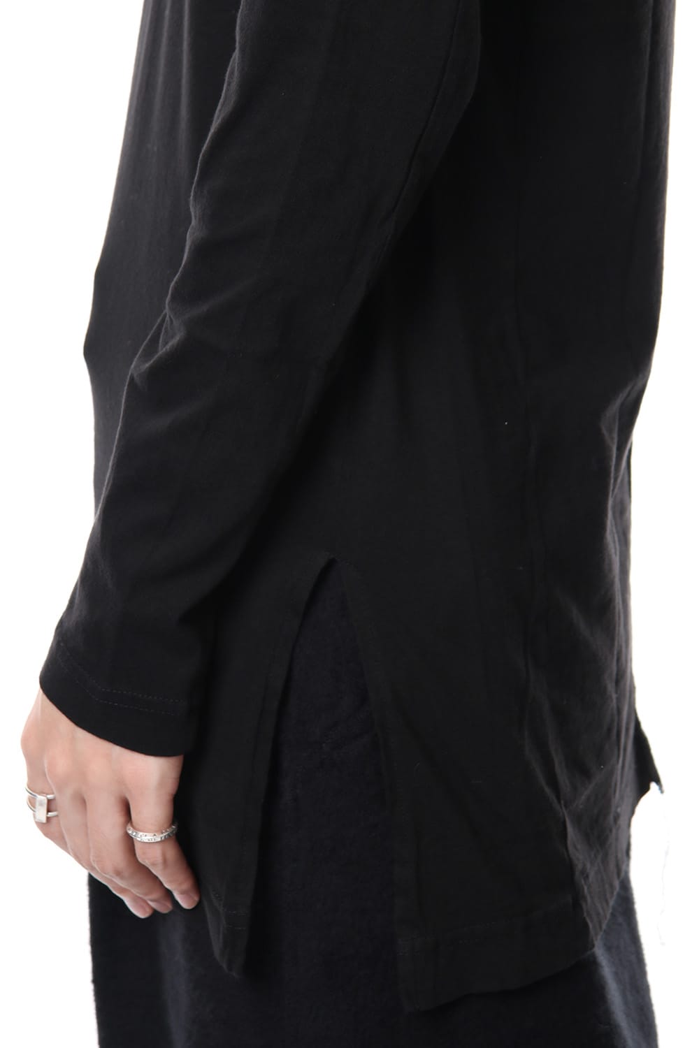 Print & Stitch Long Sleeve T Black × White