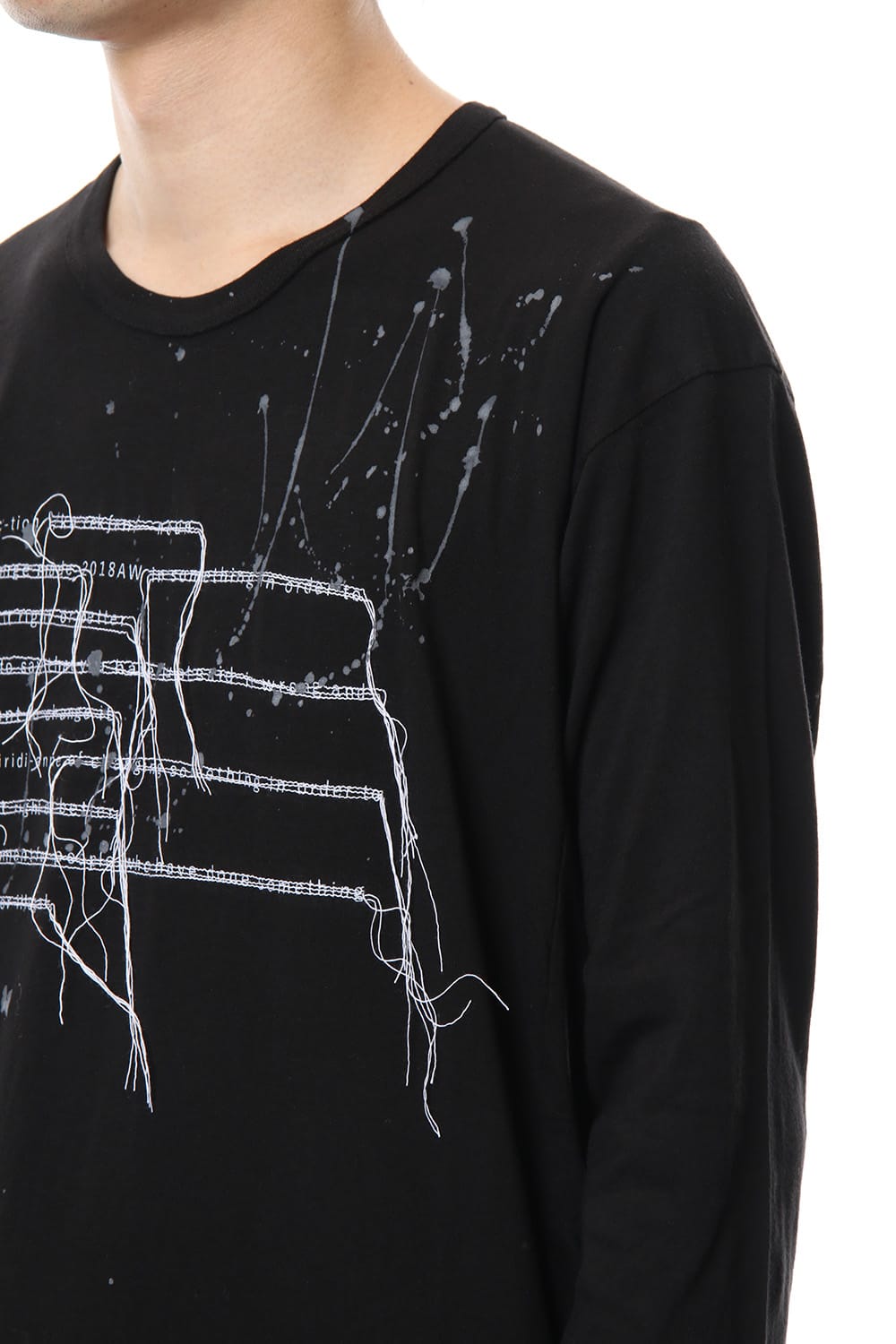 Print & Stitch Long Sleeve T Black × White