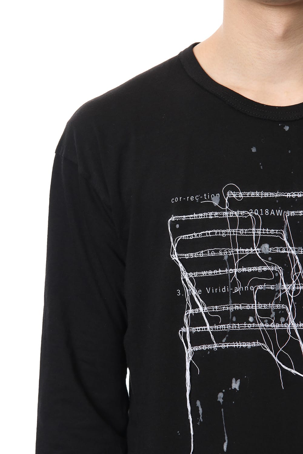 Print & Stitch Long Sleeve T Black × White