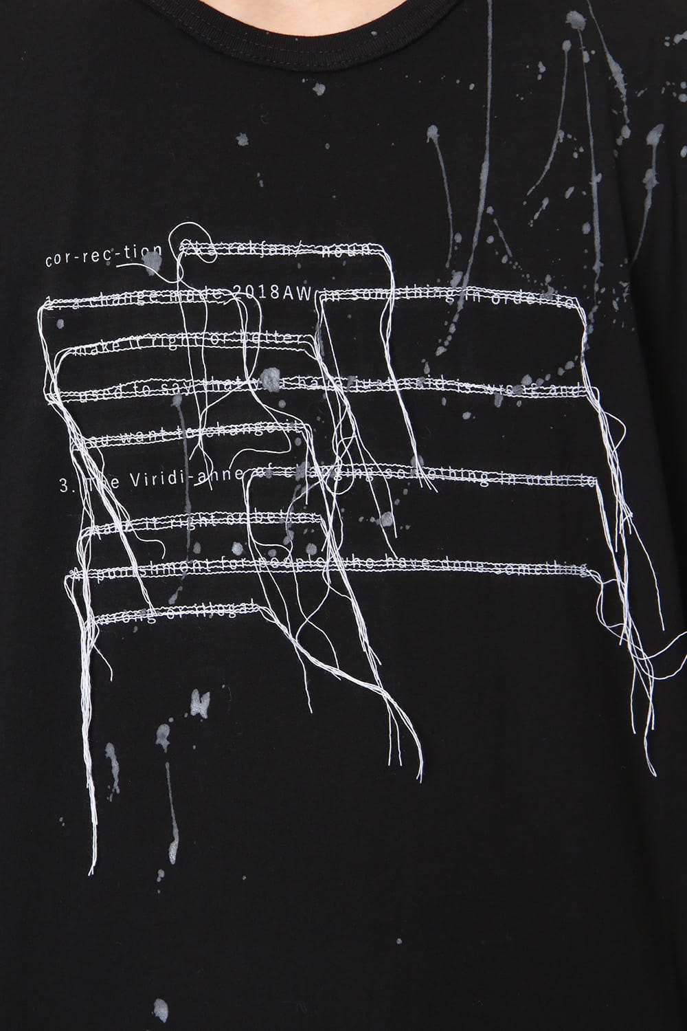 Print & Stitch Long Sleeve T Black × White