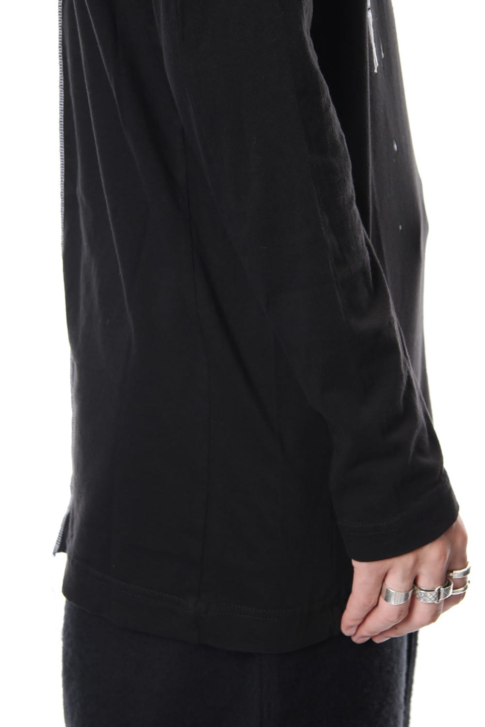 Print & Stitch Long Sleeve T Black × White