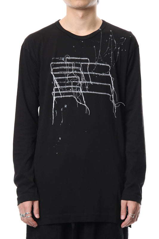 Print & Stitch Long Sleeve T Black × White