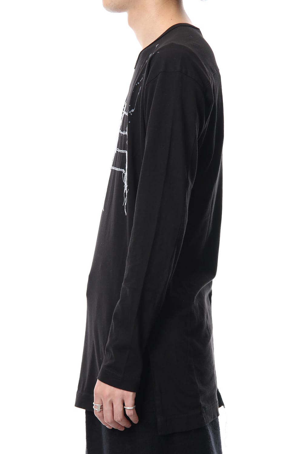 Print & Stitch Long Sleeve T Black × White