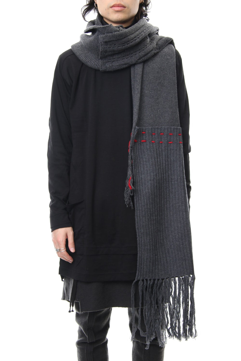 Patchwork Scarf Gray