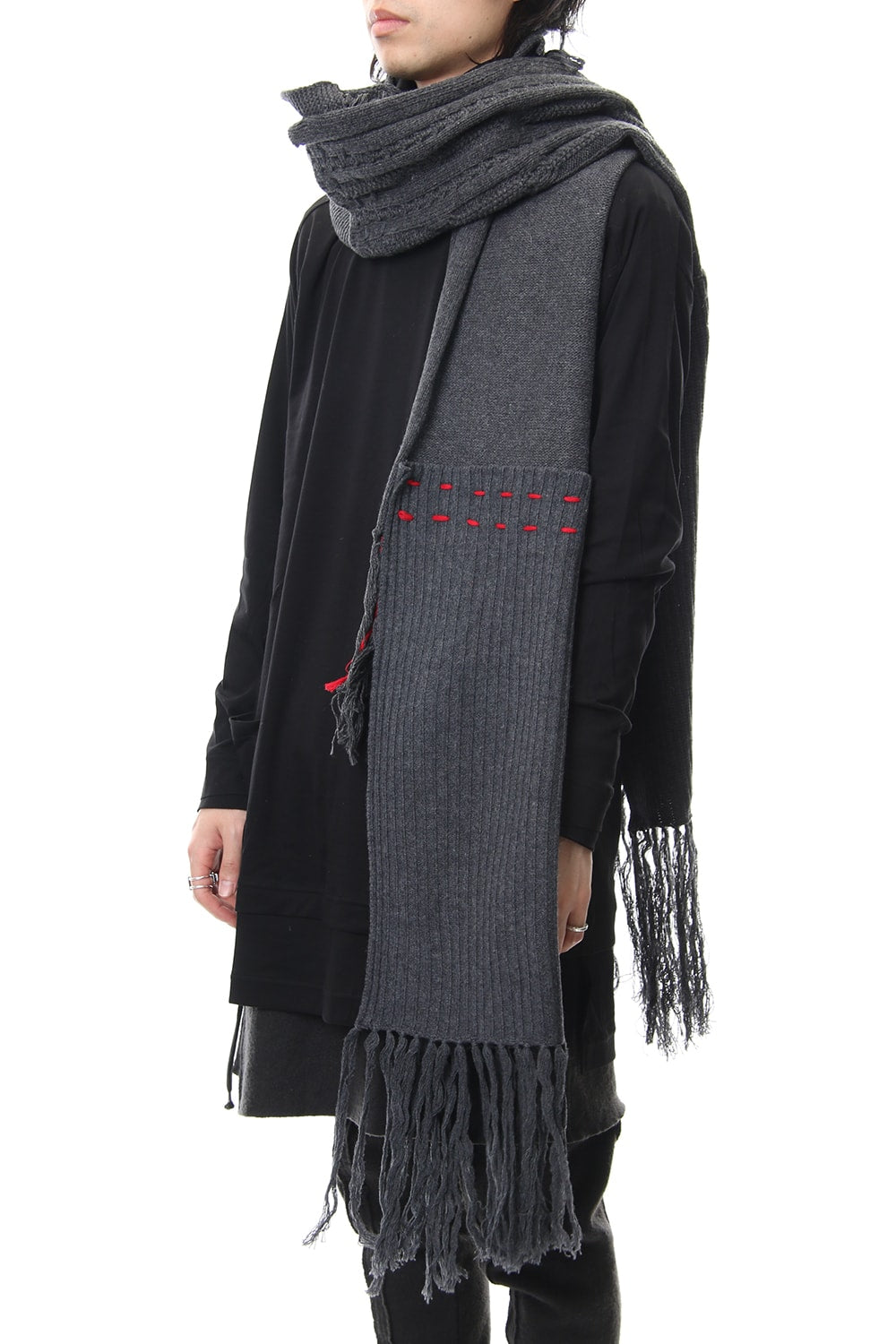 Patchwork Scarf Gray