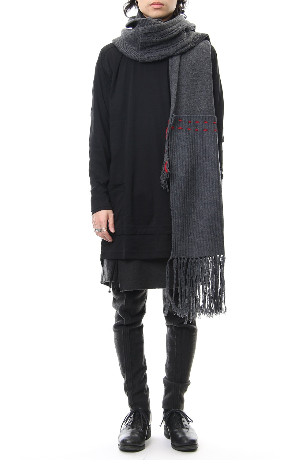 Patchwork Scarf Gray