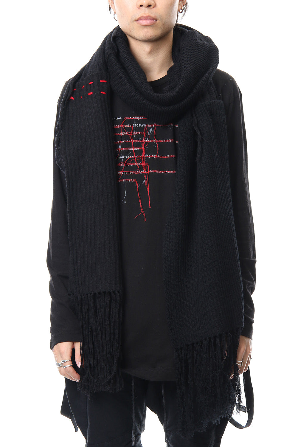 Patchwork Scarf Black