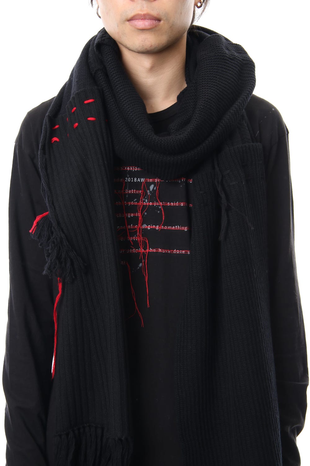 Patchwork Scarf Black