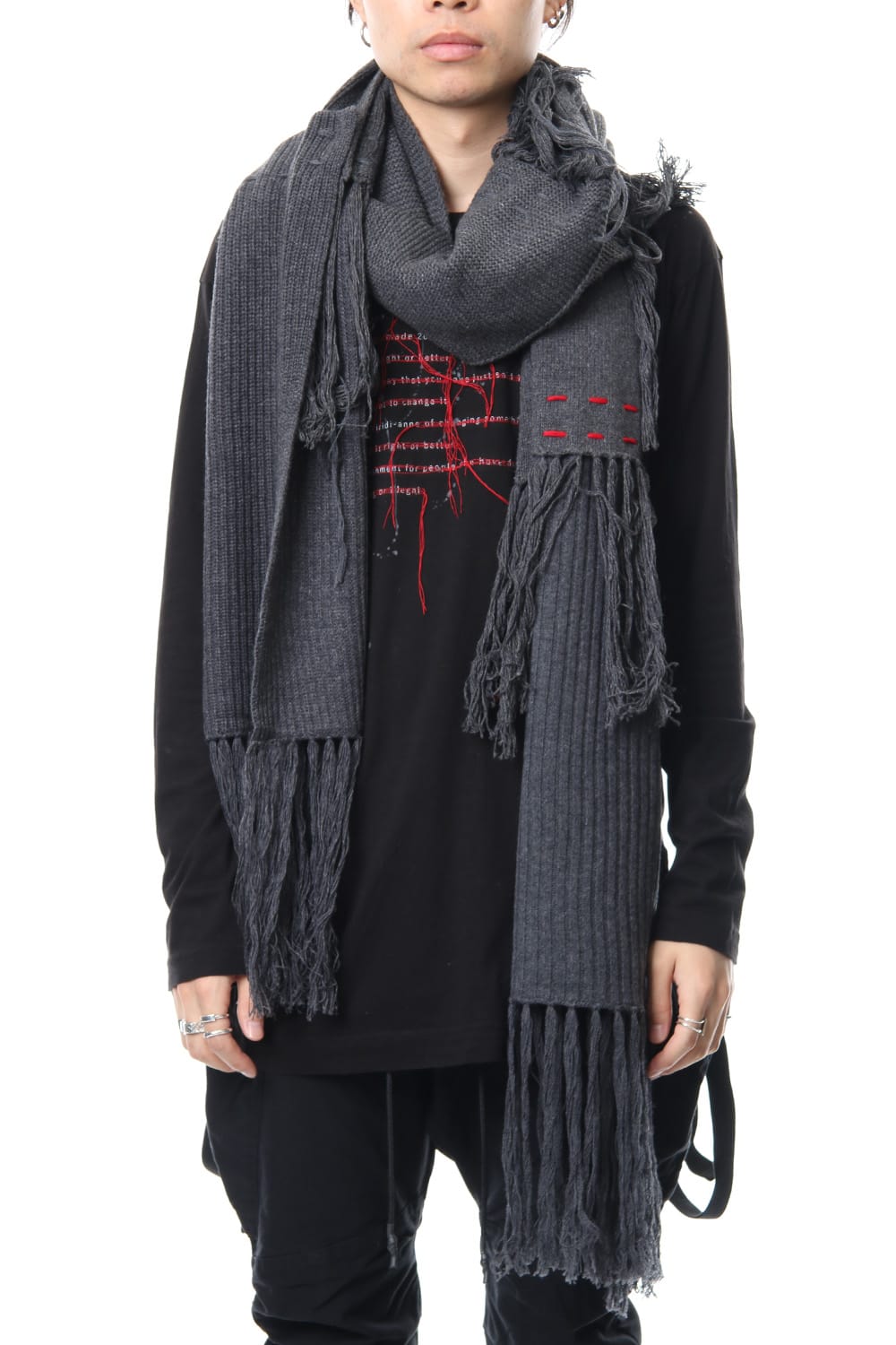 Patchwork Scarf Gray