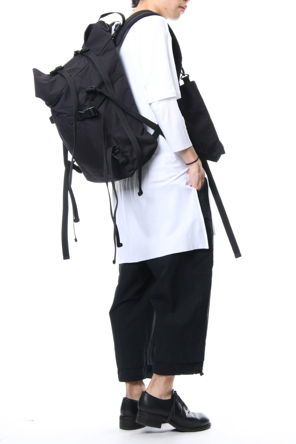 'Macromauro' Cotton Nylon Backpack Small Black 