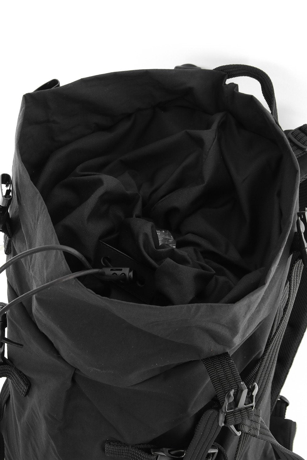 'Macromauro' Cotton Nylon Backpack Small Black 