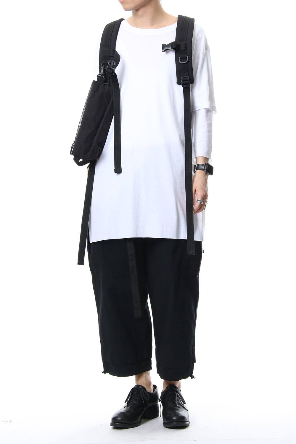 'Macromauro' Cotton Nylon Backpack Small Black 