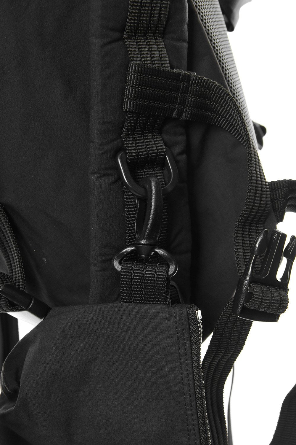 'Macromauro' Cotton Nylon Backpack Small Black 